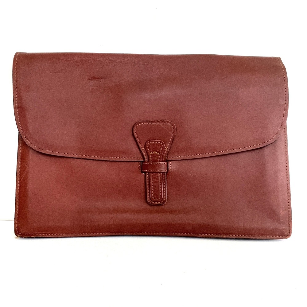 Schlesinger Vintage Leather Portfolio Document Case Burgundy Brown USA Oxblood